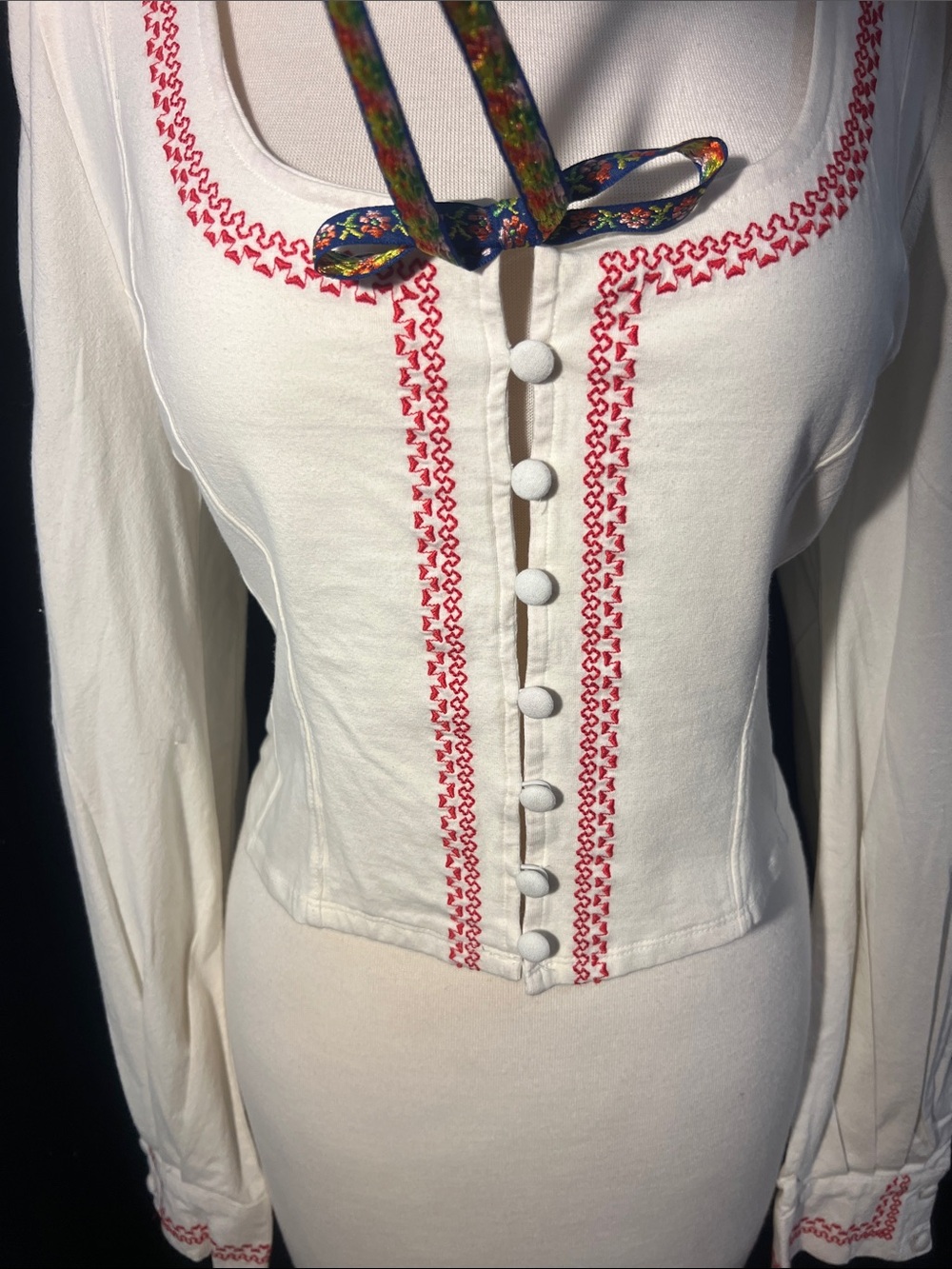 Free People Mada fitted peasant blouse-NWT - Picture 12 of 16